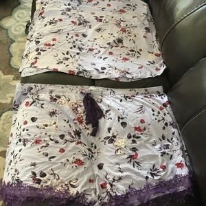 Seeing Stars pajama short set, size 2X, purple
